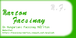 marton facsinay business card